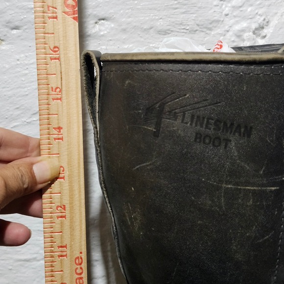 Vintage Carolina Linesman Pole Climber Work Boot Black Leather 16 Inch Men Sz 12 main image 12
